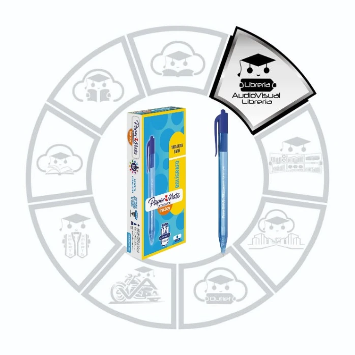 [BOKIA12] BOLIGRAFO KILOMETRICO INKJOY PUNTA MEDIA 100ST AZUL 12